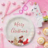 クリスマスをテーマにした木素朴板のアイテム ペーパープレート (パーティー)