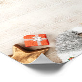 クリスマスをテーマにした木素朴板のアイテム ポスター (角)