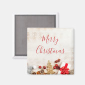 クリスマスをテーマにした木素朴板のアイテム マグネット (正面/裏面)