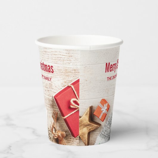クリスマスをテーマにした木素朴板のアイテム 紙コップ (右)