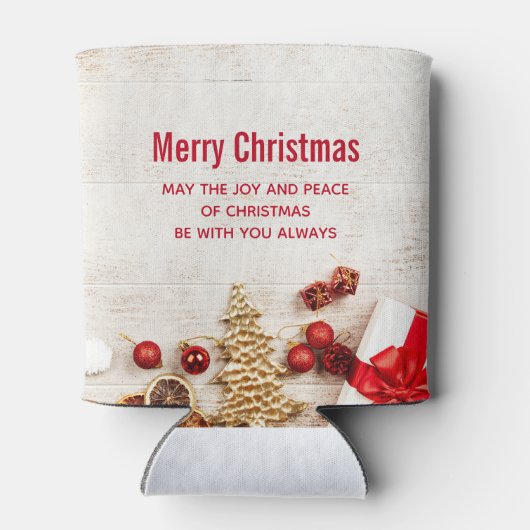 クリスマスをテーマにした木素朴板のアイテム 缶クーラー (裏面)