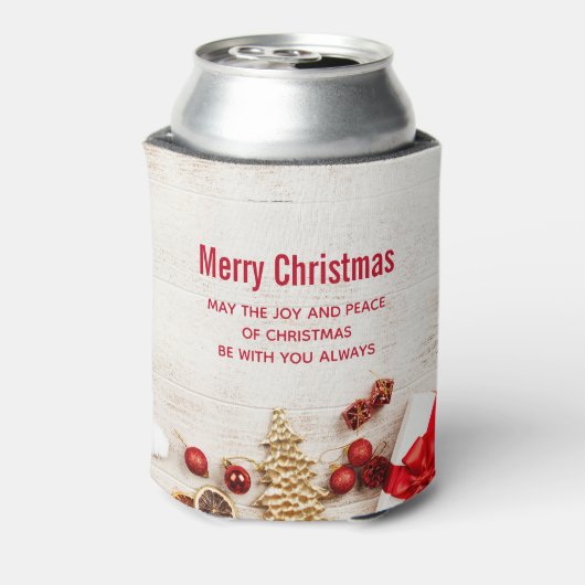 クリスマスをテーマにした木素朴板のアイテム 缶クーラー (缶裏面)