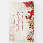 クリスマスをテーマにした木製ボードのパーティー 横断幕 (縦)