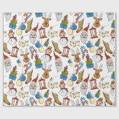 クリスマスをテーマにした漫画アイコン |休日 ラッピングペーパー (フラット)