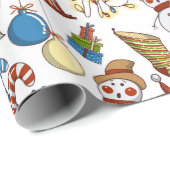 クリスマスをテーマにした漫画アイコン |休日 ラッピングペーパー (ロールコーナー)