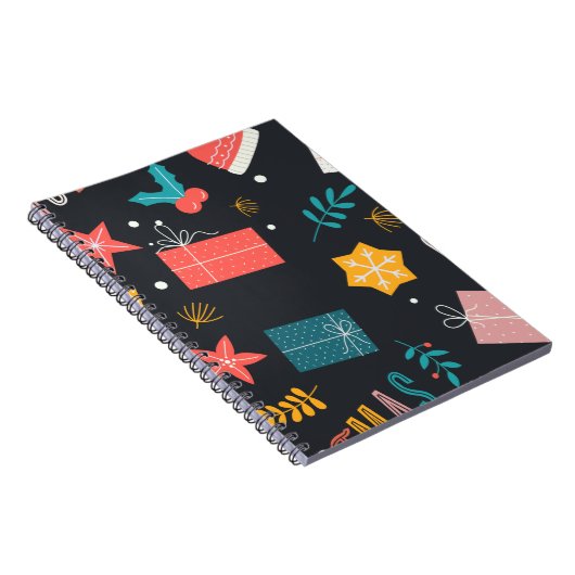 クリスマスをテーマにした熱い季節の贈り物かわいい ノートブック (右側)