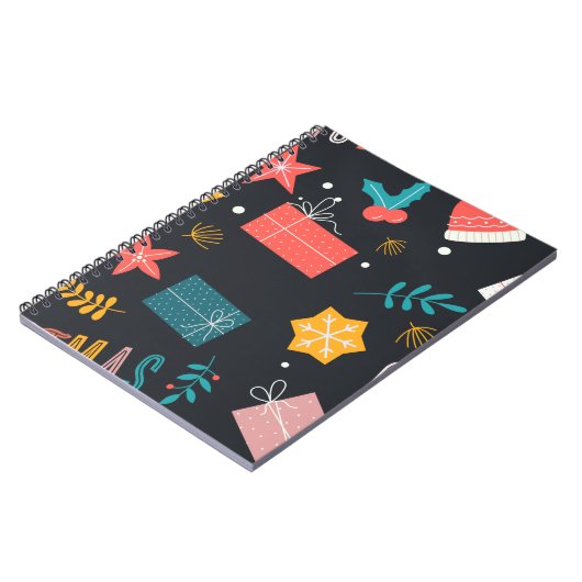 クリスマスをテーマにした熱い季節の贈り物かわいい ノートブック (左側)