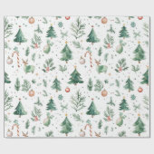 クリスマスをテーマにした祝日の記号パターン ラッピングペーパー (フラット)