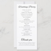 クリスマスをテーマにした結婚式のプログラム (裏面)
