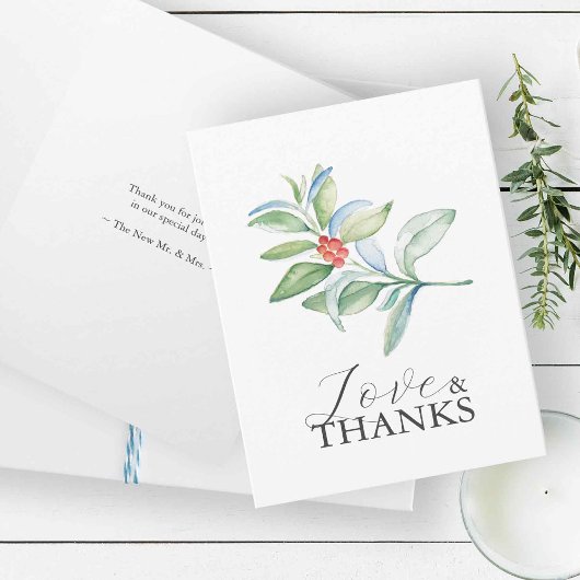 クリスマスをテーマにした結婚式の御礼カード サンキューカード