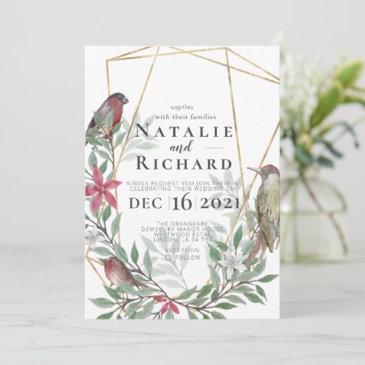 クリスマスをテーマにした結婚式招待状 招待状 (スタンド正面)