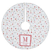 クリスマスをテーマにした装飾パターン ブラッシュドポリエステルツリースカート (正面)