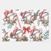 クリスマスをテーマにした野球 ラッピングペーパーシート (正面3)