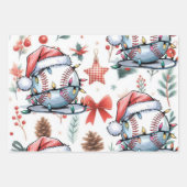 クリスマスをテーマにした野球 ラッピングペーパーシート (正面2)
