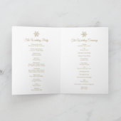 クリスマスをテーマにした金ゴールド雪の結晶ウィンターウェディング プログラム (内部)