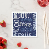 クリスマスをテーマにした青 スタンダードカクテルナプキン (インサイチュ)