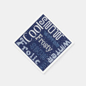 クリスマスをテーマにした青 スタンダードカクテルナプキン (角)