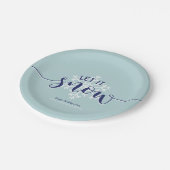 クリスマスをテーマにした「雪を降らせろ」 ペーパープレート (アングル)