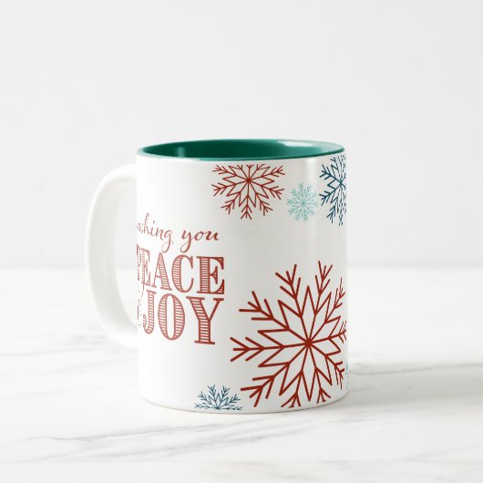 クリスマスをテーマカスタムにしたコーヒーマグ ツートーンマグカップ (正面左)