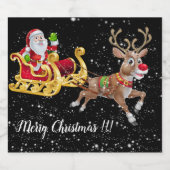 クリスマスをパーソナライズ スパークリングワインラベル (シングルラベル)