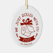 クリスマスを乗り切ったよ コロナで楽しいクリスマスの陶器 セラミックオーナメント (右)