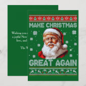 クリスマスを再び偉大なアメリカに トランプ サンタ帽子 シーズンカード (正面/裏面)