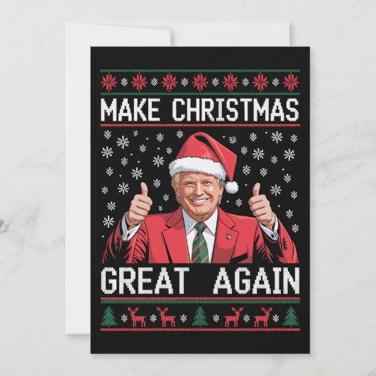 クリスマスを再び偉大にしよう Xmas トランプ ダサいパジャマ シーズンカード (正面)