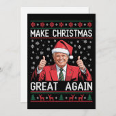 クリスマスを再び偉大にしよう Xmas トランプ ダサいパジャマ シーズンカード (正面/裏面)