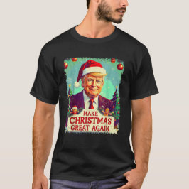 クリスマスを再び偉大に おもしろサンタトランプ 2024 Tシャツ