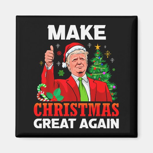 クリスマスを再び偉大に サンタ トランプ大統領 マグネット (正面)