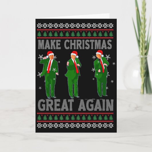 クリスマスを再び偉大に サンタ トランプ ダンス ウザい カード (正面)