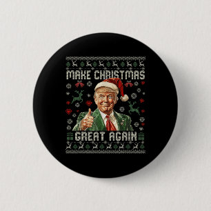 クリスマスを再び偉大に サンタ トランプ 2024 ユーモア 缶バッジ