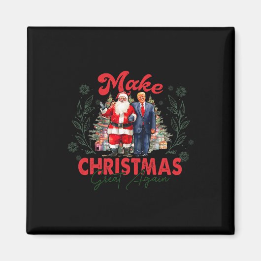 クリスマスを再び偉大に サンタ トランプ 2024 面白い マグネット (正面)