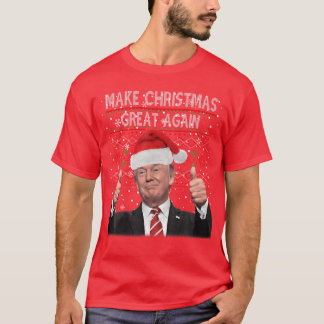 クリスマスを再び偉大に サンタ ファニーランプ クリスマスパジャマ Tシャツ