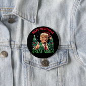クリスマスを再び偉大に トランプ クリスマス 缶バッジ (インサイチュ)