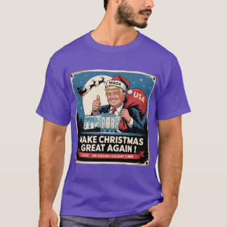 クリスマスを再び偉大に ビンテージ トランプ クリスマス Tシャツ