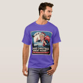 クリスマスを再び偉大に ビンテージ トランプ クリスマス Tシャツ (正面フル)
