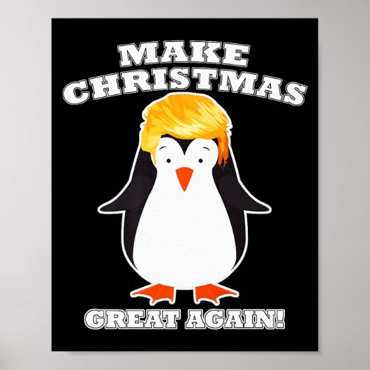 クリスマスを再び偉大に 可愛いペンギン クリスマスの贈り物 ポスター (正面)
