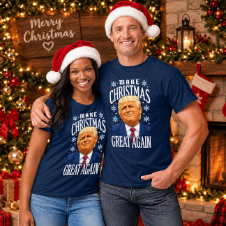 クリスマスを再び偉大に – 面白いトランプのクリスマス Tシャツ