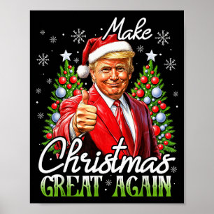 クリスマスを再び偉大に Xmas おもしろ サンタ トランプ ポスター