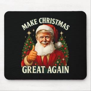 クリスマスを再び偉大に Xmas 面白い サンタ トランプ マウスパッド