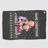 クリスマスを再素晴らしびトランプのヴァンスクリスマス ゴルフタオル (横)