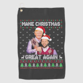 クリスマスを再素晴らしびトランプのヴァンスクリスマス ゴルフタオル (正面)