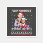 クリスマスを再素晴らしびトランプのヴァンスクリスマス スタンダードカクテルナプキン (正面)