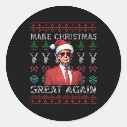 クリスマスを再素晴らしび切り詰めクリスマスおもしろい2 ラウンドシール (正面)
