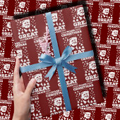 クリスマスを再素晴らしび赤く切り詰める ラッピングペーパー