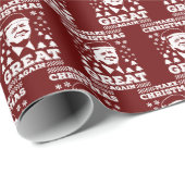 クリスマスを再素晴らしび赤く切り詰める ラッピングペーパー (ロールコーナー)