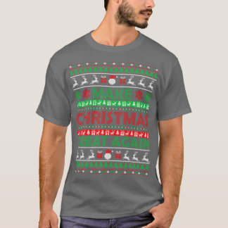 クリスマスを再素晴らしび醜いセーターにする Tシャツ