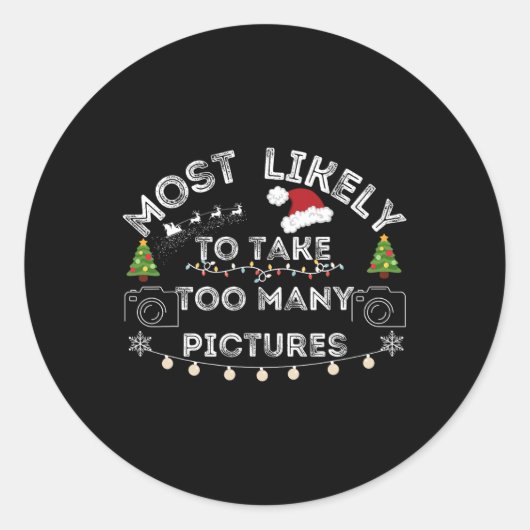 クリスマスを取り過ぎそうである写真 ラウンドシール (正面)