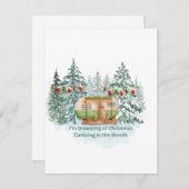 クリスマスを夢見て　木々に囲まれたキャンプ シーズンカード (正面/裏面)